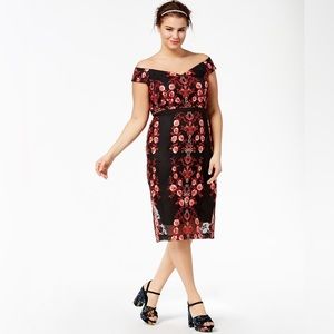 Embroidered Off the Shoulder Dress